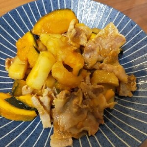 じゃがいもとかぼちゃ豚肉の煮物